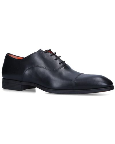 Santoni Leather New Simon Oxford Shoes - Black