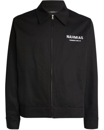 NAHMIAS Logo Print Worker Jacket - Black