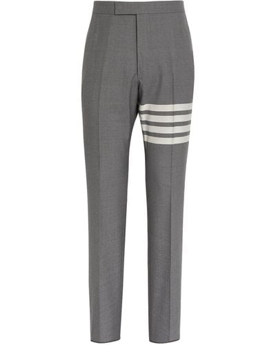 Thom Browne Wool 4-bar Stripe Tailored Pants - Gray