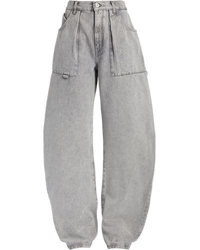 The Attico Effie Barrel Leg Jeans - Grey