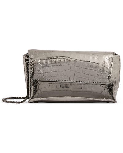 Maria Oliver Malala Crocodile Clutch Bag with Chain Strap