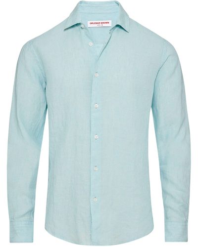 Orlebar Brown Linen Giles Shirt - Blue