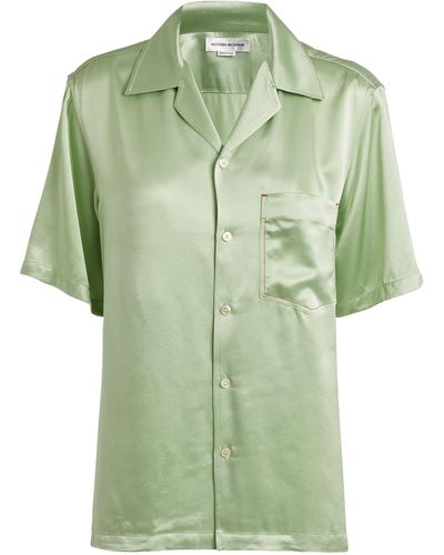 Victoria Beckham Silk Pajama Shirt - Green