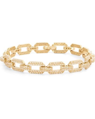 SHAY Yellow Gold And Diamond Geo Chain Bracelet - Natural