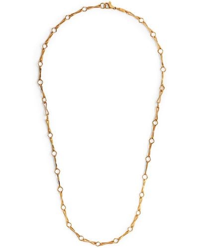 Azlee Yellow Gold Diamond Link Chain Necklace - Metallic