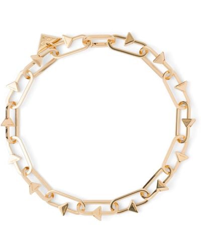 Prada Triangle Chain Necklace - Metallic