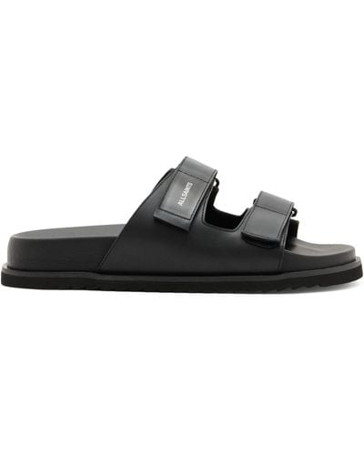 AllSaints Leather Vex Sandals - Black