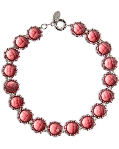 Weekend by Maxmara Crystal Chain Necklace - Red