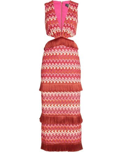 PATBO X Harrods Crochet Midi Dress - Red