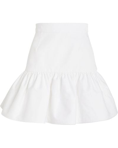 Patou Ruffled Mini Skirt - White