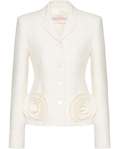Valentino Garavani Virgin Wool-silk Blazer - White