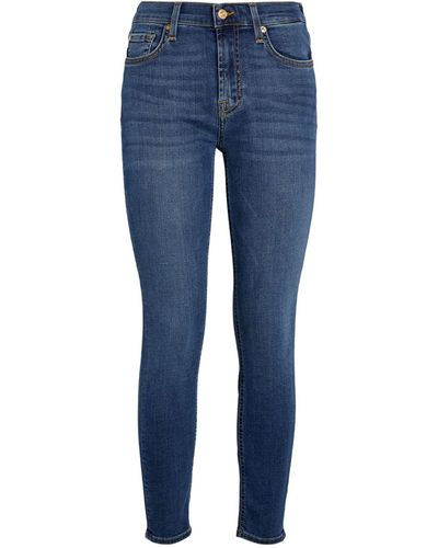 7 For All Mankind B(air) High-rise Ankle Skinny Jeans - Blue