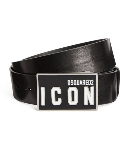 DSquared² Leather Icon Belt - Black