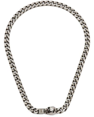 Alexander McQueen Brass Skull Chain Necklace - Metallic