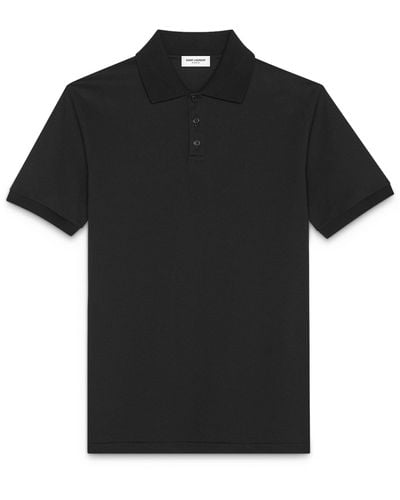 Saint Laurent Cotton Polo Shirt - Black