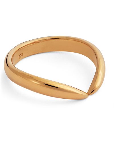 Eva Fehren Yellow Gold Nesting Claw Ring - Brown