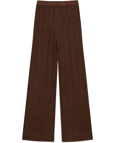 Aeron Rib-knit Shale Trousers - Brown