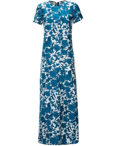 La DoubleJ Silk Swing Maxi Dress - Blue