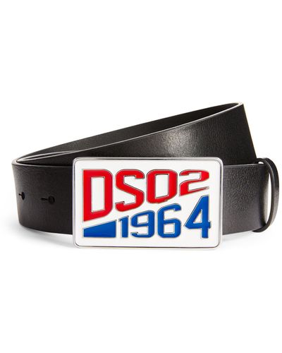DSquared² Leather 1964 Logo Belt - Black