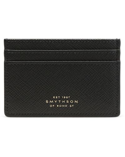 Smythson Panama Leather Card Holder - Black