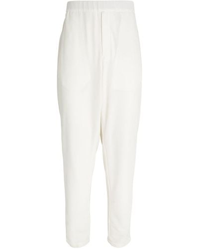 Giorgio Armani Waffle-knit Elasticated-waist Trousers - White