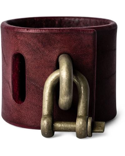 Parts Of 4 Leather Restraint Charm Bracelet - Red