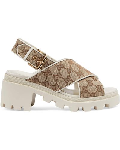 Gucci GG Lug Sole Sandals 70 - Natural