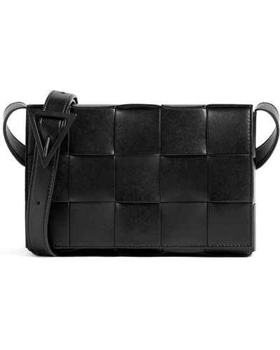 Bottega Veneta Medium Leather Cassette Cross-body Bag - Black