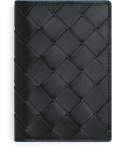 Bottega Veneta Leather Intrecciato Card Holder - Black