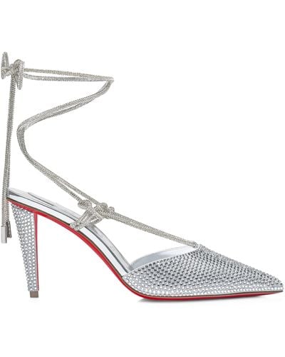Christian Louboutin Astrid Crystal-embellished Lace-up Sandals 85 - White