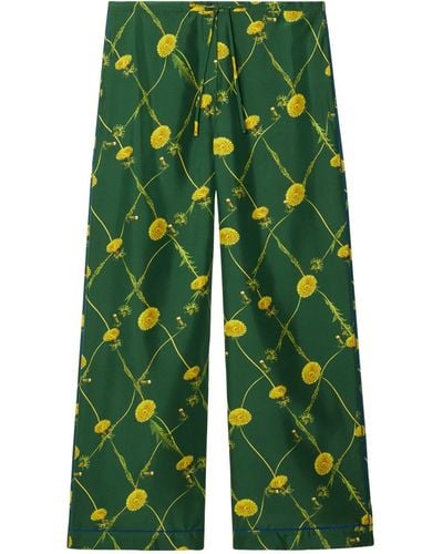 Burberry Silk Dandelion Trousers - Green