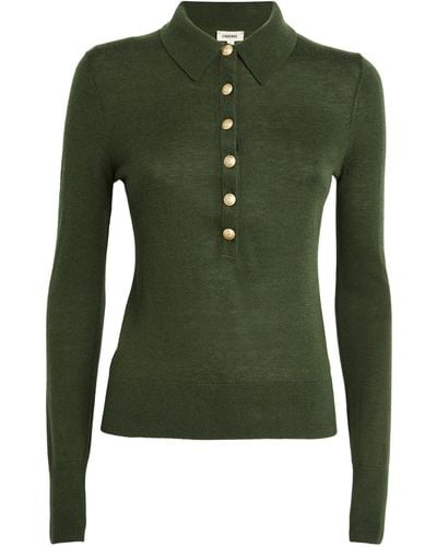 L'Agence Collared Sterling Sweater - Green
