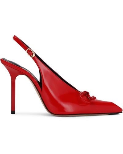 Jacquemus Leather Cubisto Slingback Heels 100 - Red