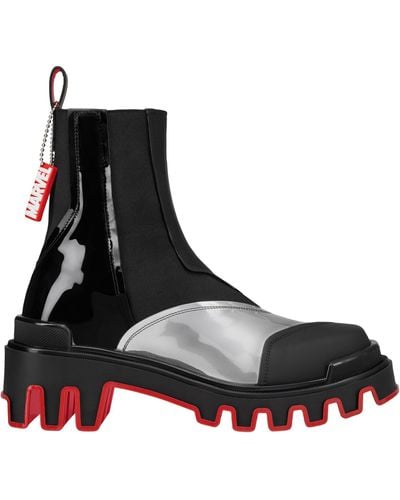 Christian Louboutin X Marvel Vibrano Leather Ankle Boots - Black