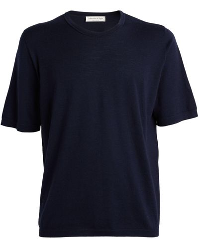 Johnstons of Elgin Merino Wool T-shirt - Blue