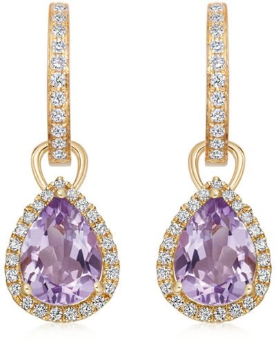 Kiki McDonough Yellow Gold, Diamond And Amethyst Grace Earrings - Purple