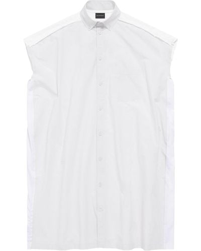 Balenciaga Sleeveless Hybrid Shirt Dress - White