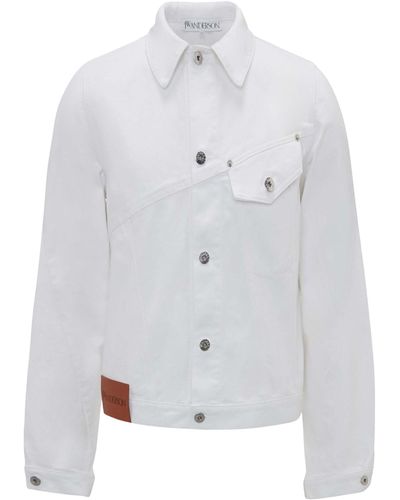 JW Anderson Denim Cropped Twisted Jacket - White