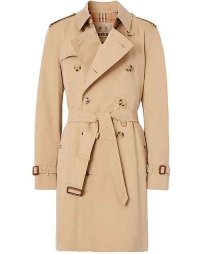 Burberry Mid-length Kensington Heritage Trench Coat - Natural