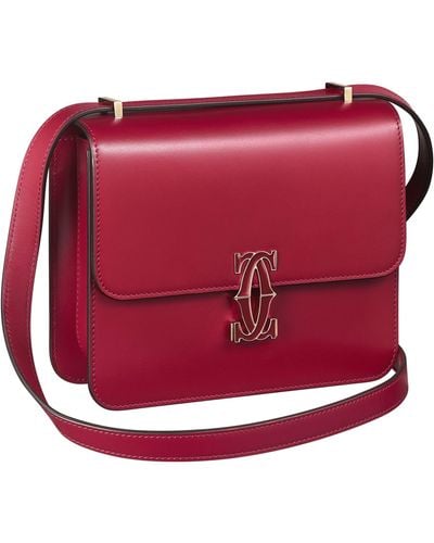 Cartier Mini Leather C De Shoulder Bag - Red