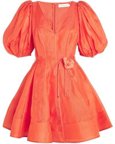 Zimmermann Linen-silk Tranquility Flip Mini Dress - Pink