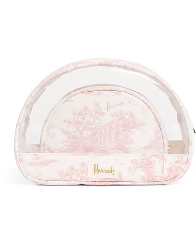 Harrods Toile Cosmetic Bag (set Of 2) - Pink