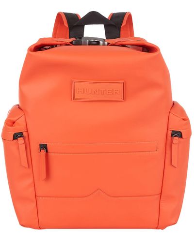 HUNTER Rubberised Leather Backpack - Orange