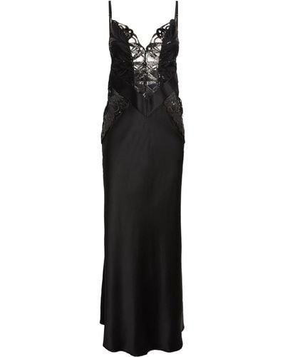Aubade X Elie Saab Sequinned Lace Maxi Dress - Black