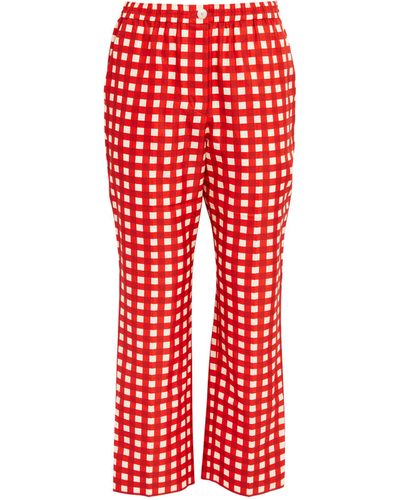 JOSEPH Silk-cotton Tottenham Pants - Red