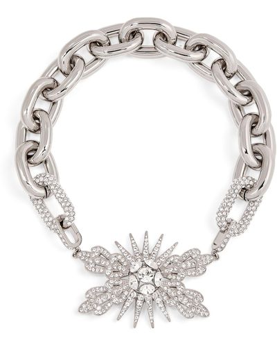 Rabanne Crystal-embellished Chain Necklace - Metallic