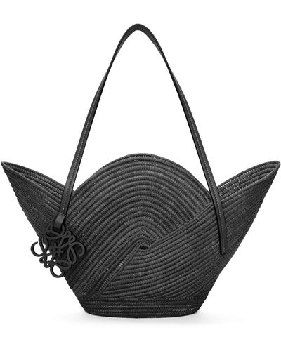 Loewe X Paula's Ibiza Woven Petal Basket Bag - Black