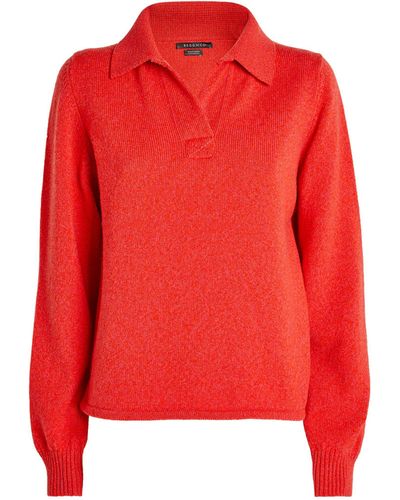 Begg x Co Cashmere Polo Jumper - Red