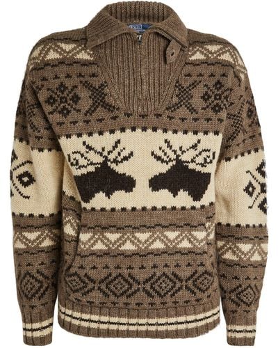 Polo Ralph Lauren Wool-blend Moose Jumper - Brown