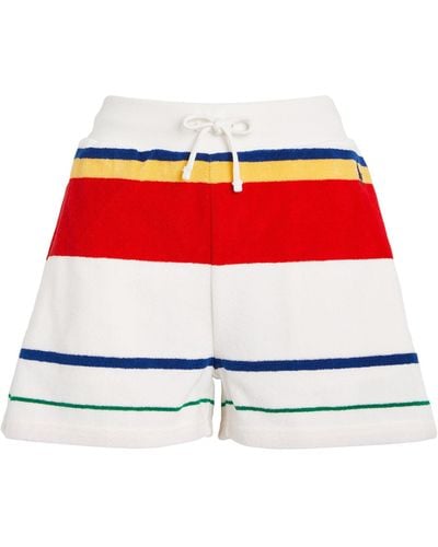Polo Ralph Lauren French Terry Striped Shorts - Red